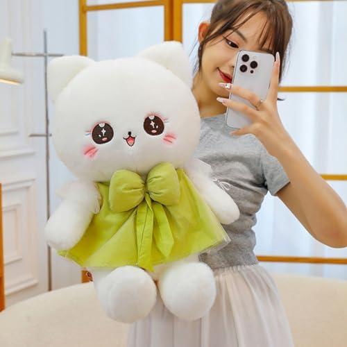 猫ぬいぐるみ 抱き枕 35cm ふわふわクッション グリーン おもちゃ 誕生日プレゼント 子ども用 シンプルおしゃれ_11