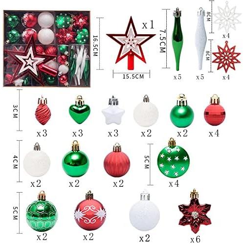クリスマスツリーオーナメント58個セット 銅色 星・ドロップ型 装飾用