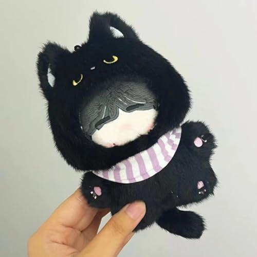 ぬいぐるみ用スタイ付きアニマル着ぐるみ 黒猫 10cm用 着ぐるみ
