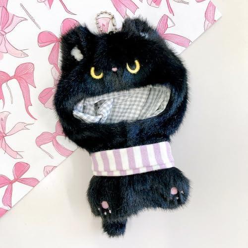 ぬいぐるみ用スタイ付き着ぐるみ 黒猫デザイン 10cm用 マスコット