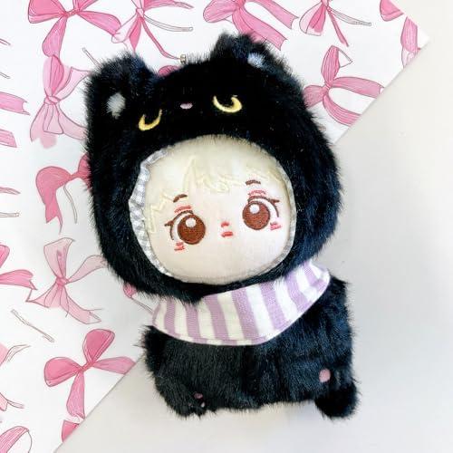 ぬいぐるみ用スタイ付き着ぐるみ 黒猫デザイン 10cm用 マスコット