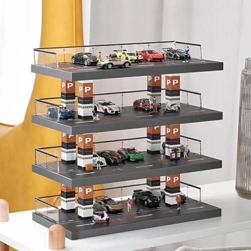 1/64スケール ミニカー専用 オープンガレージ ディスプレイケース 木製