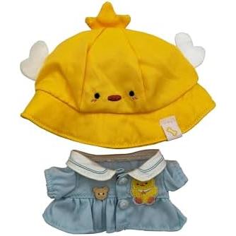 15cmぬいぐるみ着せ替えセット ひよこ帽子&水色ワンピース