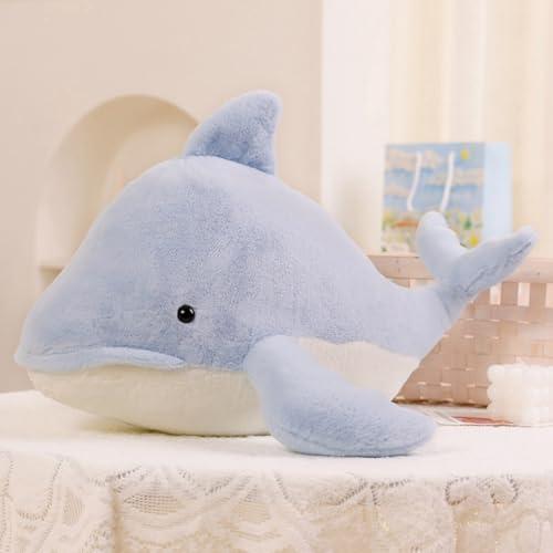 イルカぬいぐるみ 抱き枕 ふわふわ リアルデザイン ライトブルー