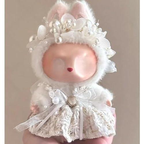 17cmラブブぬいぐるみ用 手作りデニムオーバーオールセット 帽子付き