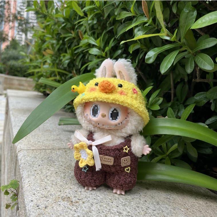 ラブブぬいぐるみ 17cm専用 手作りデニムオーバーオール＆帽子セット