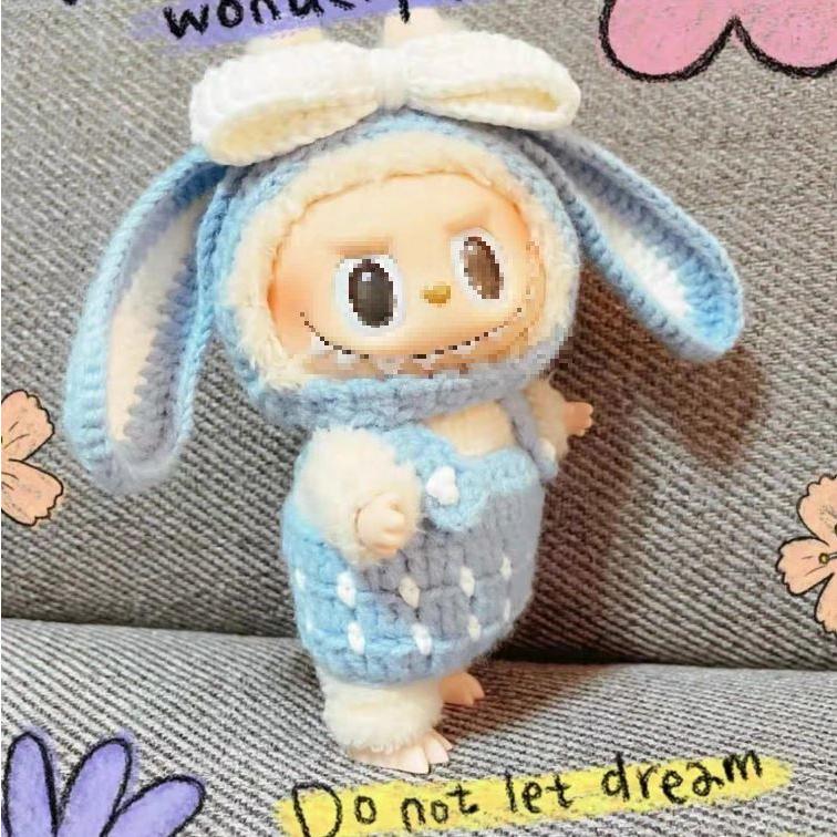 ラブブぬいぐるみ用 手作り着せ替え服セット デニムオーバーオール