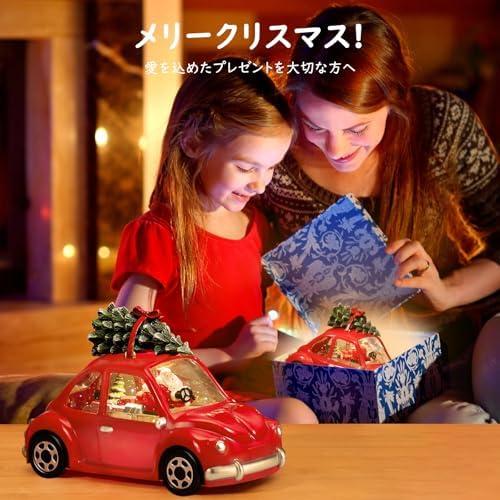 クリスマスツリー スノードーム LEDライト付き 8曲自動ループ サンタ
