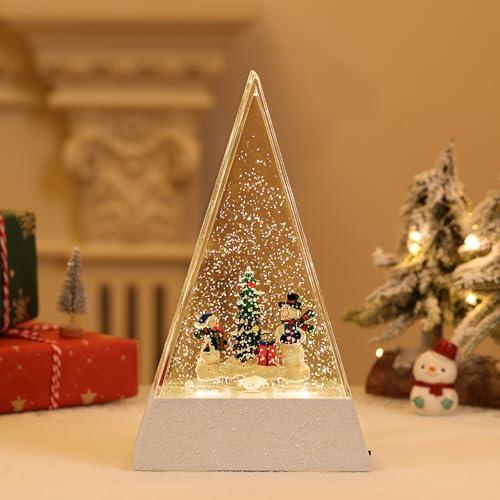 クリスマスツリー スノードーム LEDライト付き 8曲自動ループ サンタ