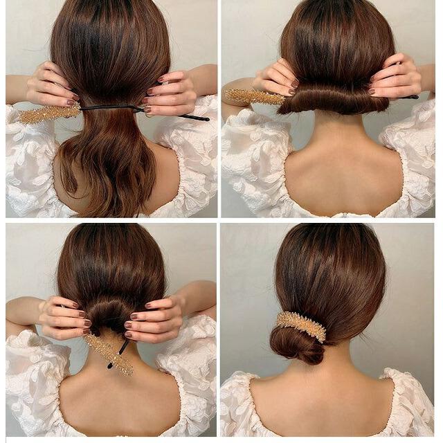 ヘアアクセサリー 1本お団子ヘアメーカー お団子ヘアアレンジ パール 可愛い　韓国風ヘアバンド　 　ヘアクリップ　ヘアゴム　お団子メーカー ヘアアレンジ 簡単 |  | 07