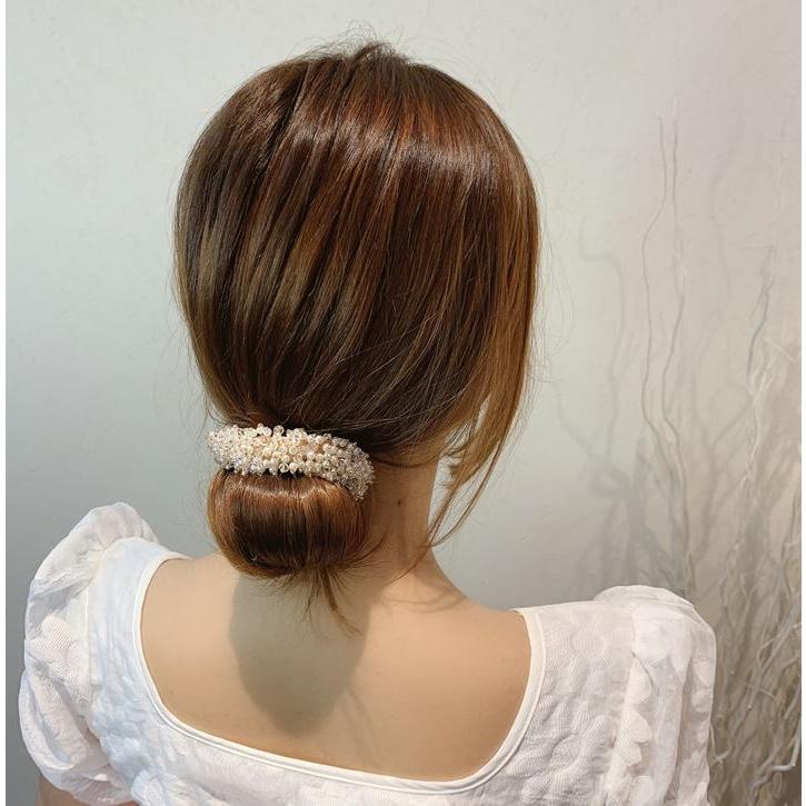 ヘアアクセサリー 1本お団子ヘアメーカー お団子ヘアアレンジ パール 可愛い　韓国風ヘアバンド　 　ヘアクリップ　ヘアゴム　お団子メーカー ヘアアレンジ 簡単 |  | 09