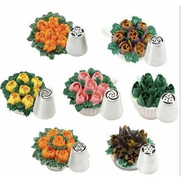 3D花型口金 絞り口金 DIYクッキー 花型絞り口 金 絞り袋セット 絞り器