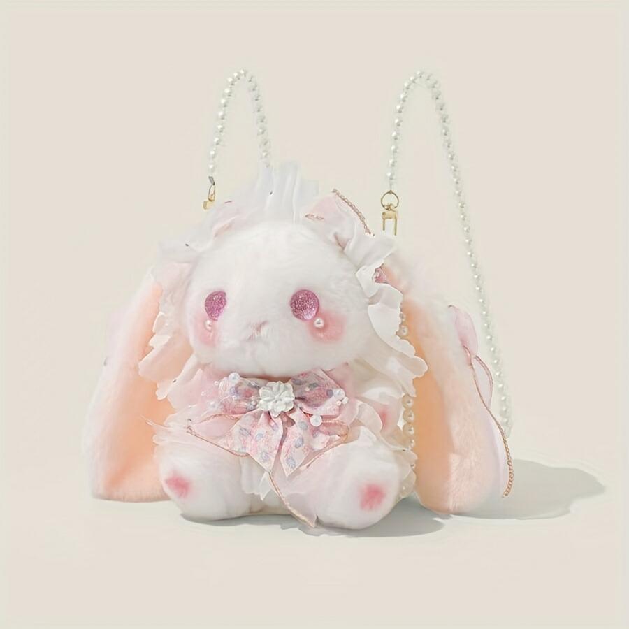 ロラライハリス♡ジグザグピンクファー生地♡刺繍のショルダーバッグ