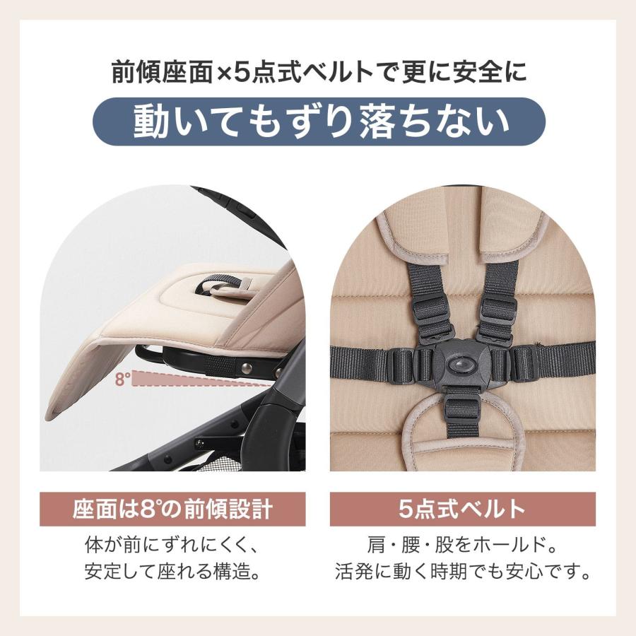 B型ベビーカー 軽量6.15kg コンパクト折りたたみ 機内持ち込み可能 黒