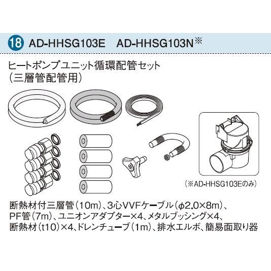 パナソニック　エコキュート　ヒートポンプユニット循環配管セット　(排水エルボ付)　AD　三層管配管用　HHSG103E