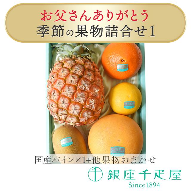 父の日 千疋屋 フルーツ 詰め合わせ お取り寄せ 贈り物 ギフト お届け期間 6 18 6 Gift 国産パインと季節の果物詰合せ1 銀座千疋屋 マート お父さんありがとう