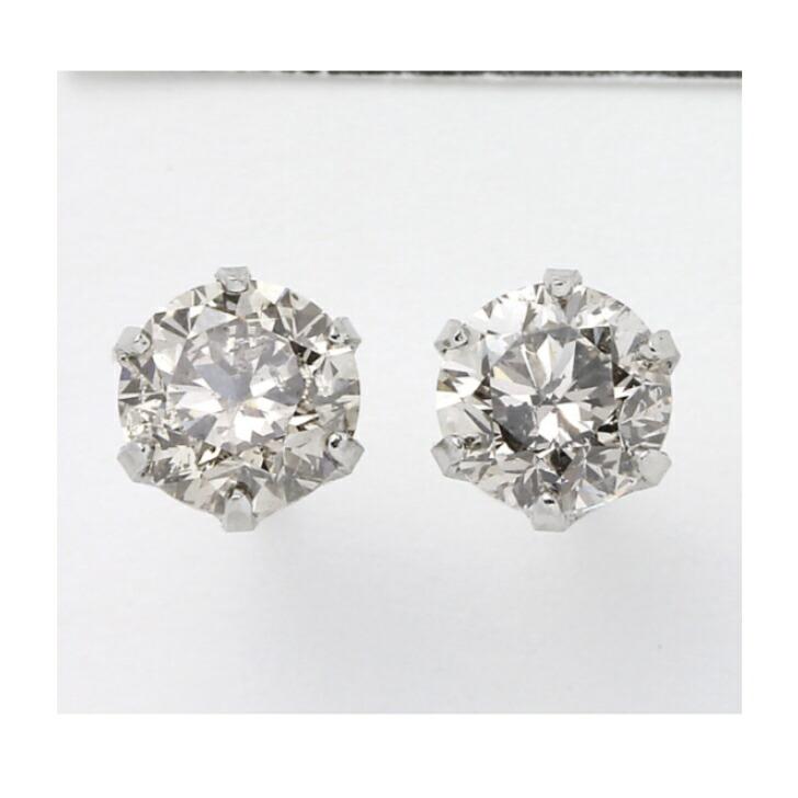 UGL鑑別カード付 プラチナダイヤモンドピアス 0.8ct プラチナピアス 1 
