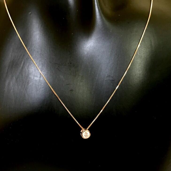 送料込み 18金ピンクゴールドネックレス ダイヤモンドネックレス 0.15ct 18金ネックレス ネックレス ペンダント 誕生日 K18の画像