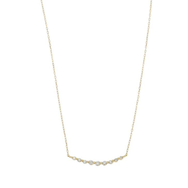 送料込み 18金ラインネックレス K18イエローゴールドネックレス 0.1ct ダイヤモンドネックレス ネックレス 18金ネックレス ペンダント 誕生日 K18の画像