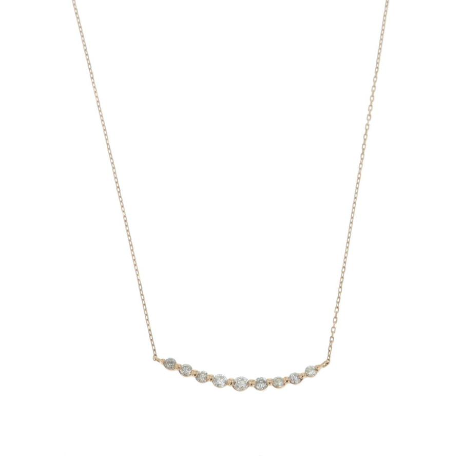送料込み 18金ラインネックレス K18ピンクゴールドネックレス 0.2ct ダイヤモンドネックレス ネックレス 18金ネックレス ペンダント 誕生日 K18の画像