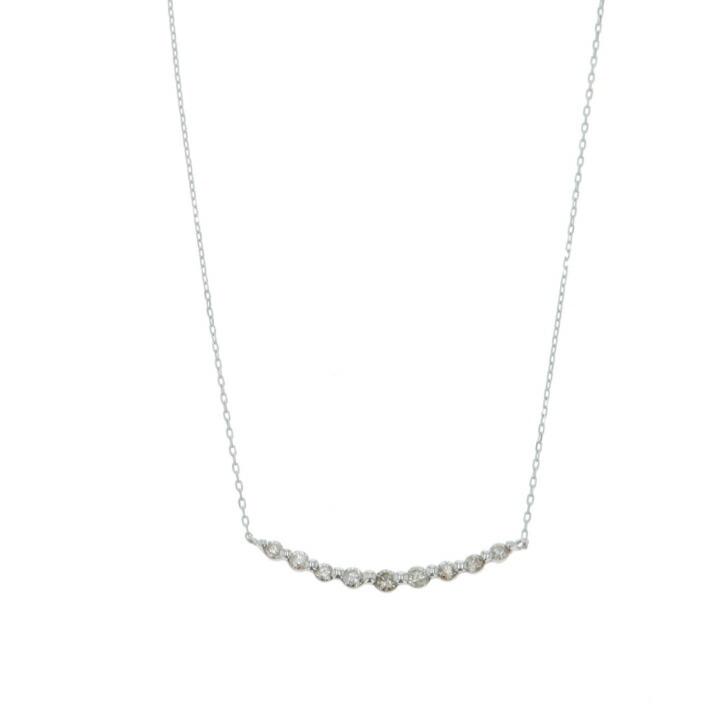 送料込み 18金ラインネックレス K18ホワイトゴールドネックレス 0.2ct ダイヤモンドネックレス ネックレス 18金ネックレス ペンダント 誕生日 K18の画像