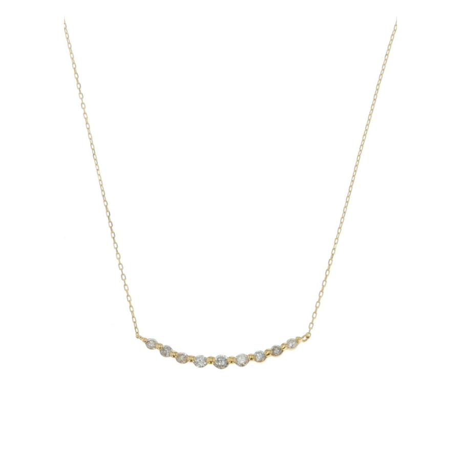 送料込み 18金ラインネックレス K18イエローゴールドネックレス 0.2ct ダイヤモンドネックレス ネックレス 18金ネックレス ペンダント 誕生日 K18の画像