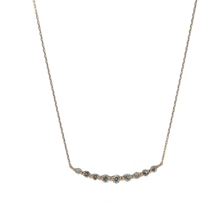 送料込み 18金ラインネックレス K18ピンクゴールドネックレス 0.3ct ダイヤモンドネックレス ネックレス 18金ネックレス ペンダント 誕生日 K18の画像