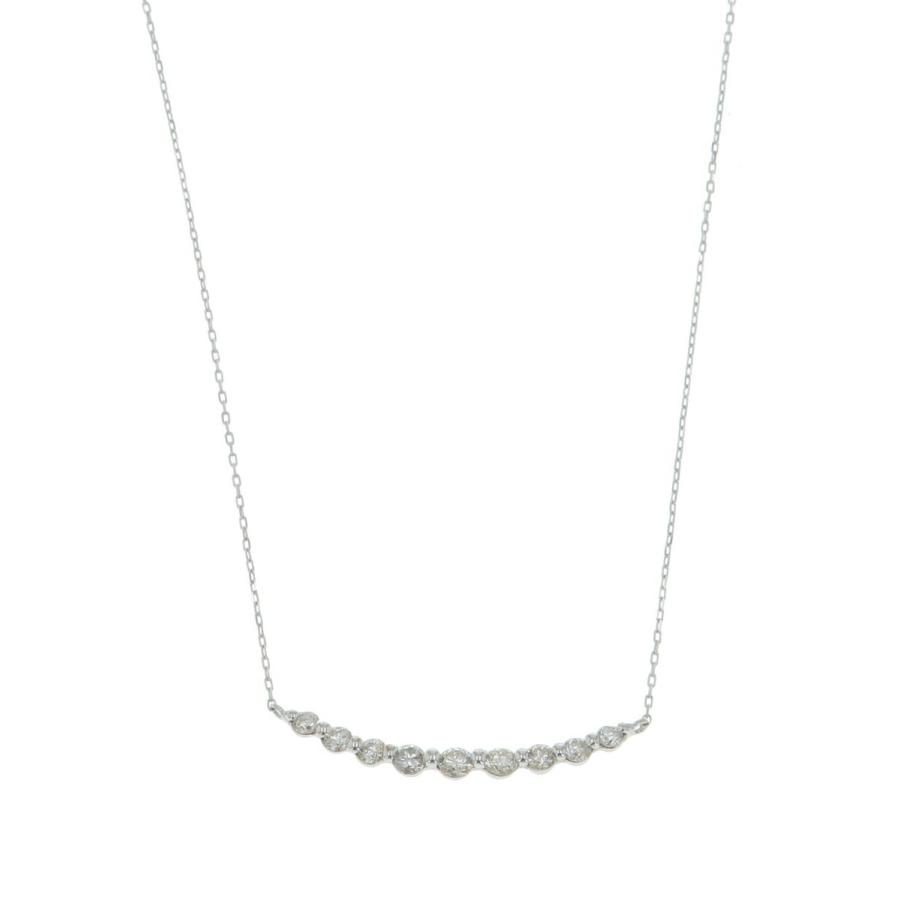 送料込み 18金ラインネックレス K18ホワイトゴールドネックレス 0.3ct ダイヤモンドネックレス ネックレス 18金ネックレス ペンダント 誕生日 K18の画像