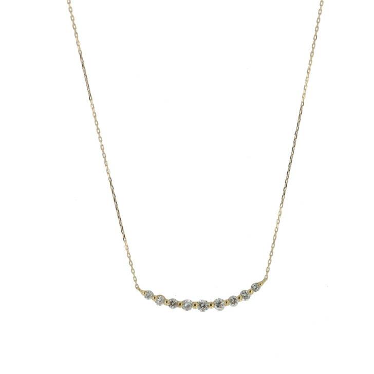 送料込み 18金ラインネックレス K18イエローゴールドネックレス 0.3ct ダイヤモンドネックレス ネックレス 18金ネックレス ペンダント 誕生日 K18の画像