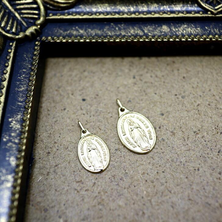 送料込み K10イエローゴールドネックレス リバーシブルネックレス ネックレス 10金ネックレス ペンダント マリア キリスト 誕生日 K10 品質保証 安い 小の画像