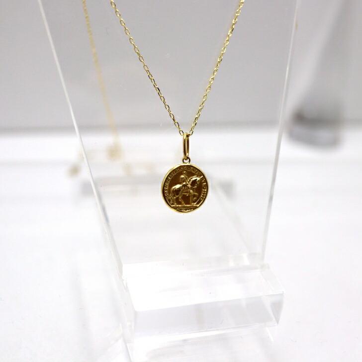 送料込み 馬くいくネックレス K10イエローゴールドネックレス リバーシブルネックレス ネックレス 10金ネックレス ペンダント 馬 ホース 誕生日 K10 中の画像