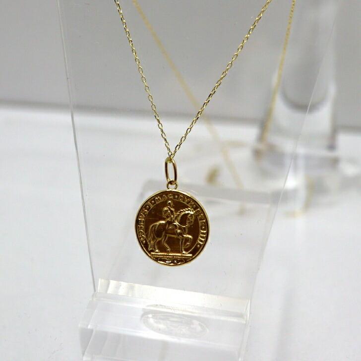 送料込み 馬くいくネックレス K10イエローゴールドネックレス リバーシブルネックレス ネックレス 10金ネックレス ペンダント 馬 ホース 誕生日 K10 品質保証 大の画像
