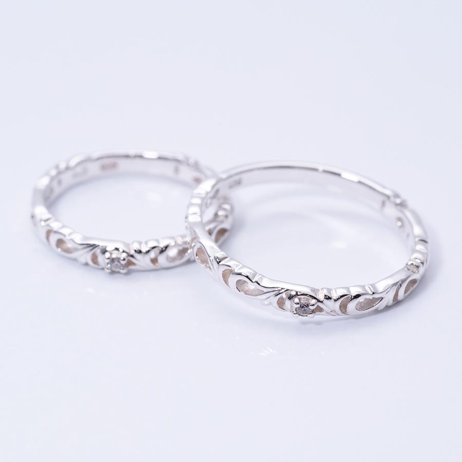 選べる8サイズ アラベスク柄がおしゃれなリング 指輪 ペアリング かっこいい おしゃれ シルバーリング プレゼント 透かし お揃い シルバー アラベスク