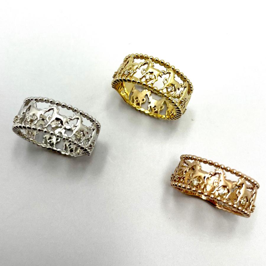 馬九いくリング 豊富なサイズ展開 10金ダイヤモンドリング 10金  馬九 うまくいくリング 結婚指輪 婚約指輪 ダイヤ 指輪 誕生日プレゼント ダイヤモンドの画像