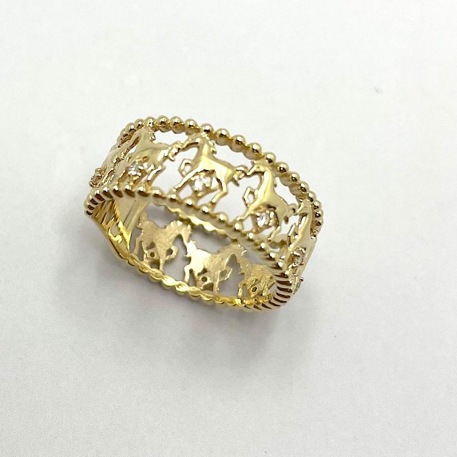 馬九いくリング 豊富なサイズ展開 10金ダイヤモンドリング 10金  馬九 うまくいくリング 結婚指輪 婚約指輪 ダイヤ 指輪 誕生日プレゼント ダイヤモンドの画像