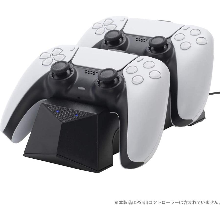 ＰＳ５　CYBER・置くだけで充電できるコントローラースタンド　ダブル　ブラック（ネコポス便不可）【新品】 | サイバーガジェット | 03