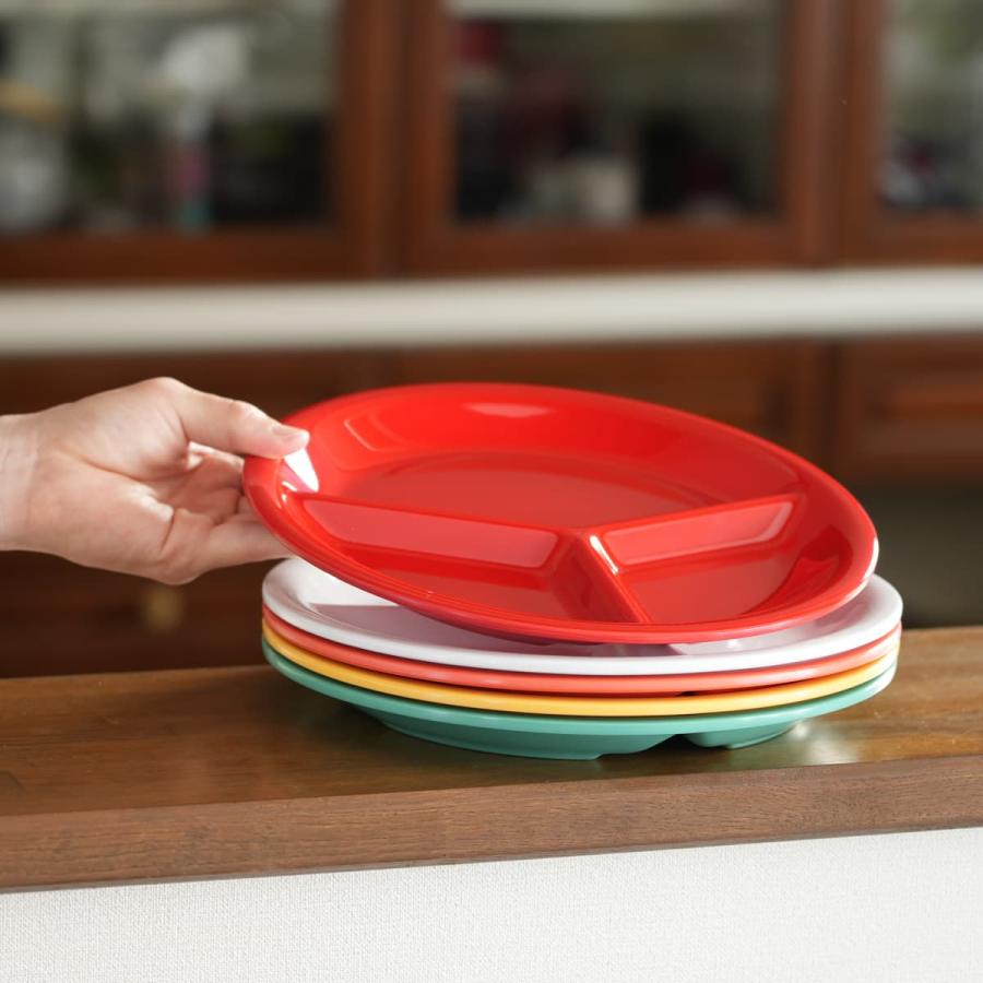 Thunder Group 仕切り皿 直径26.1cm 丈夫な業務用 メラミン食器 三つ