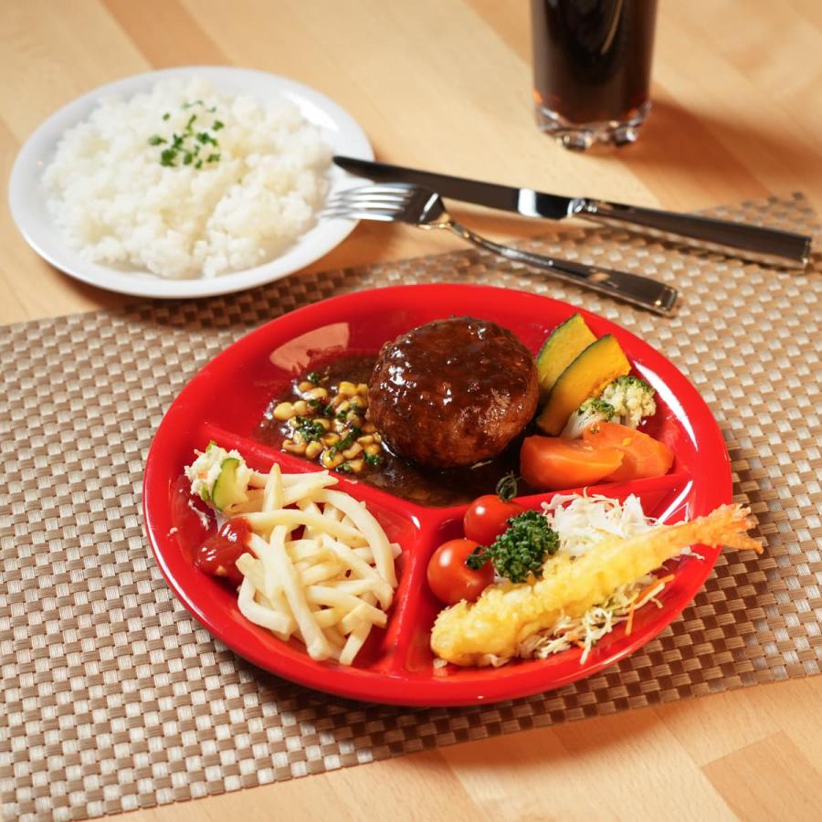 Thunder Group 仕切り皿 直径26.1cm 丈夫な業務用 メラミン食器 三つ