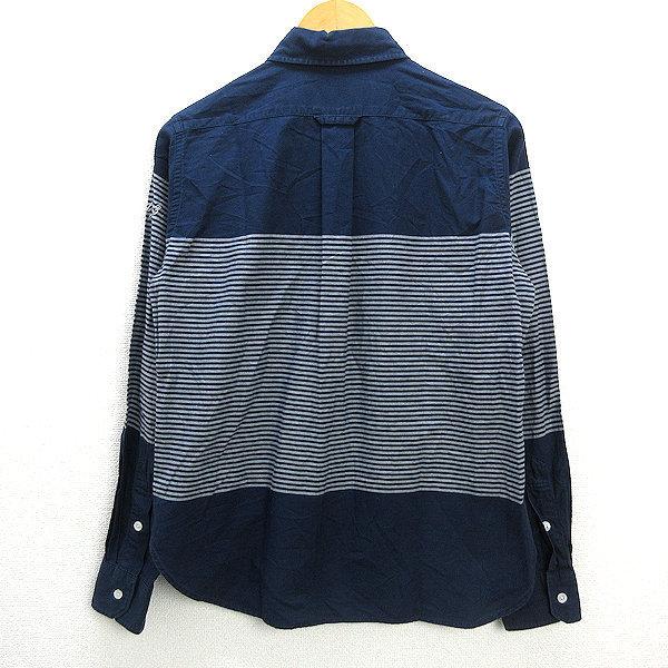 エフエーティー/FAT ボーダー柄 長袖シャツ【TITCH】紺MENS/3【中古 