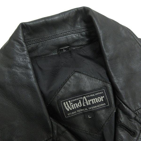 Z□ウィンドアーマー/WIND ARMORセミロング レザージャケットJKT□黒 