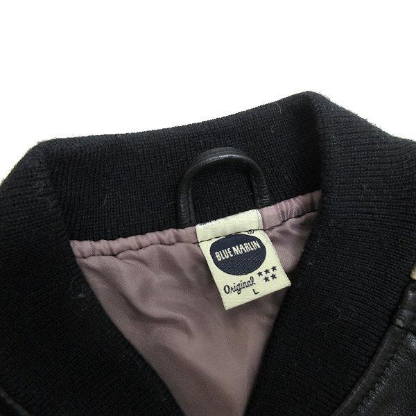 BLUE MARLIN ブラック レザージャケット ライダース Lサイズ　牛革 k□ブルーマーリン/BLUE MARLIN 本革レザージャケットJKT/革ジャン