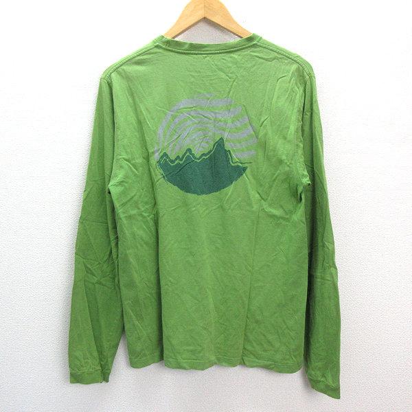 Patagonia パタゴニア 長袖 Tシャツ グリーン XS バックプリント a□パタゴニア/PATAGONIA イラストプリント 長袖Tシャツ【S】緑/MENS