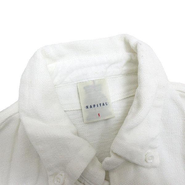 n□日本製□キャピタル/KAPITAL 鹿の子 半袖ポロシャツ【1】白/MENS/22