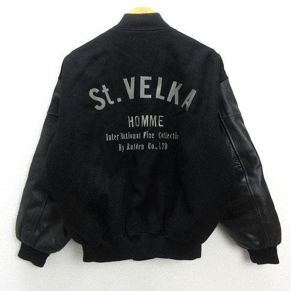y□90'S 古着□ヴェルカ/ST.VELKA HOMME 袖革レザー スタジアム