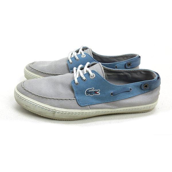 魅力的な K Us 9 ラコステ Lacoste キャンバス デッキシューズ 灰色 Mens 27 中古