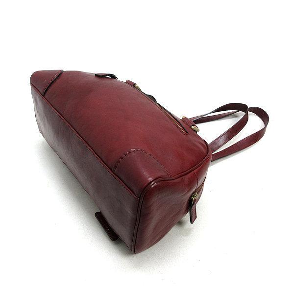 k□ITALY製□カサーニ/CASANI ボストントートバッグ/レザーバッグ/赤茶 