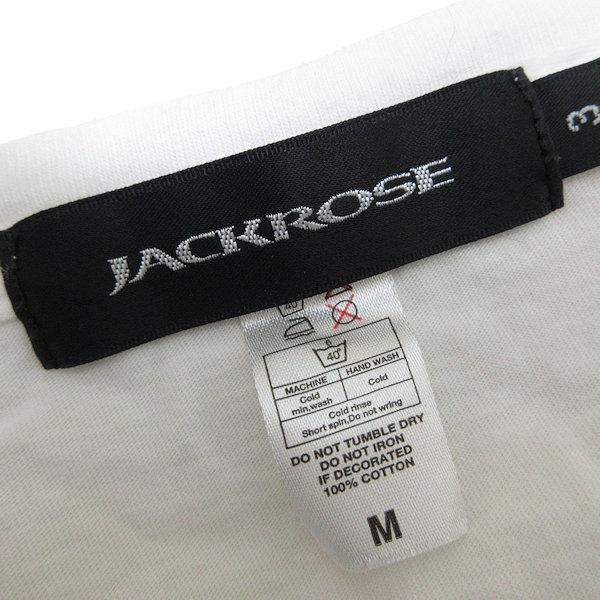 s□ジャックローズ/JACKROSE スカル/ボタニカル柄 Vネック Tシャツ【M
