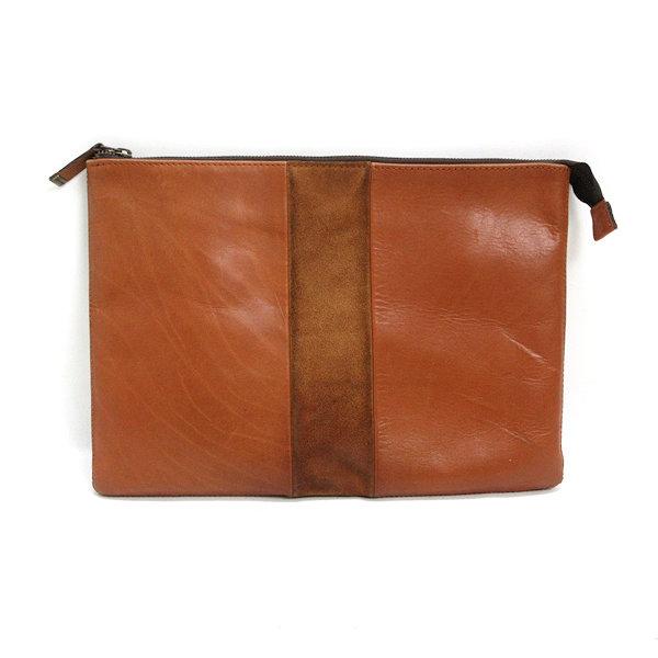 k ザラマン/ZARA MAN 本革レザー×スエード クラッチバッグ/セカンドバッグ/BAG/茶/MENS 106【中古】 220908
