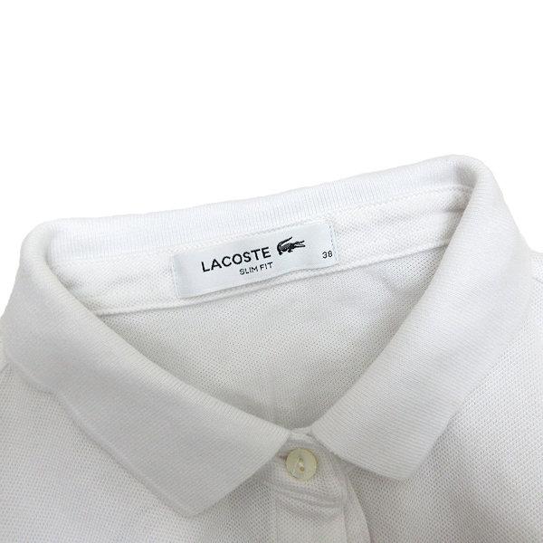 s□日本製□ラコステ/LACOSTE 白ワニ刺繍 鹿の子地 ストレッチ s□日本製□ラコステ/LACOSTE 白ワニ刺繍 鹿の子地 ストレッチ
