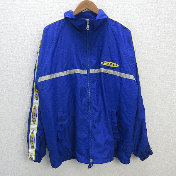 k□90年代□クルー/cRu 袖ロゴライン入り ナイロンジャケット/ジャージ